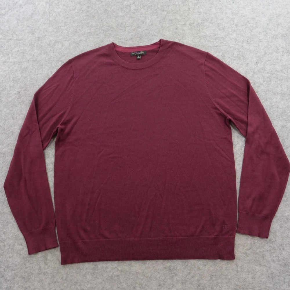 Banana Republic Sweater Mens Extra Large Red Crew Neck Merino Wool Pullover